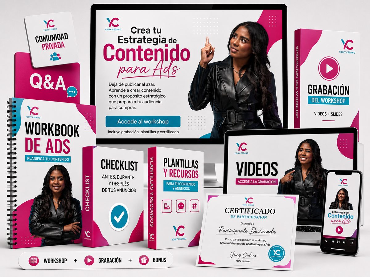 Workshop Crea tu Estrategia de Contenido para Ads — todo lo que incluye